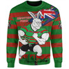 South Sydney Rabbitohs Sweatshirt Custom For Die Hard Fan Australia Flag Scratch Style