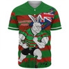 South Sydney Rabbitohs Baseball Shirt Custom For Die Hard Fan Australia Flag Scratch Style