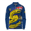 Parramatta Eels Long Sleeve Polo Shirt Custom For Die Hard Fan Australia Flag Scratch Style