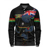 Penrith Panthers Long Sleeve Polo Shirt Custom For Die Hard Fan Australia Flag Scratch Style