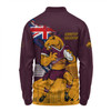 Brisbane Broncos Long Sleeve Polo Shirt Custom For Die Hard Fan Australia Flag Scratch Style