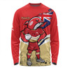 Redcliffe Dolphins Long Sleeve T-shirt Custom For Die Hard Fan Australia Flag Scratch Style