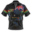 Penrith Panthers Zip Polo Shirt Custom For Die Hard Fan Australia Flag Scratch Style