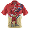 Redcliffe Dolphins Zip Polo Shirt Custom For Die Hard Fan Australia Flag Scratch Style