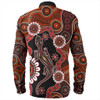 Australia Long Sleeve Shirt Aboriginal Inspired Lizard Dot Painting