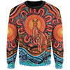 Australia Sweatshirt Aboriginal Inspired Kangaroo Dreaming Dot Painting Pattern