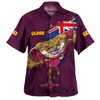 Queensland Maroons Hawaiian Shirt Custom For Die Hard Fan Australia Flag Scratch Style