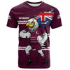 Manly Warringah Sea Eagles T-Shirt Custom For Die Hard Fan Australia Flag Scratch Style