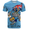 New South Wales Blues T-Shirt Custom For Die Hard Fan Australia Flag Scratch Style