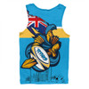 Gold Coast Titans Men Singlet Custom For Die Hard Fan Australia Flag Scratch Style