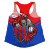 Newcastle Knights Women Racerback Singlet Custom For Die Hard Fan Australia Flag Scratch Style