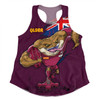 Queensland Maroons Women Racerback Singlet Custom For Die Hard Fan Australia Flag Scratch Style