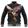 Wests Tigers Baseball Jacket Custom For Die Hard Fan Australia Flag Scratch Style