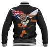 Wests Tigers Baseball Jacket Custom For Die Hard Fan Australia Flag Scratch Style