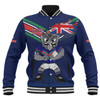 New Zealand Warriors Baseball Jacket Custom For Die Hard Fan Australia Flag Scratch Style