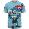 Cronulla-Sutherland Sharks Baseball Shirt Custom For Die Hard Fan Australia Flag Scratch Style