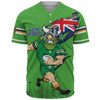 Canberra Raiders Baseball Shirt Custom For Die Hard Fan Australia Flag Scratch Style