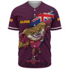 Queensland Maroons Baseball Shirt Custom For Die Hard Fan Australia Flag Scratch Style