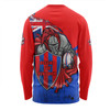 Newcastle Knights Long Sleeve T-shirt Custom For Die Hard Fan Australia Flag Scratch Style