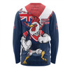 Sydney Roosters Long Sleeve T-shirt Custom For Die Hard Fan Australia Flag Scratch Style