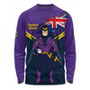 Melbourne Storm Long Sleeve T-shirt Custom For Die Hard Fan Australia Flag Scratch Style