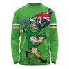 Canberra Raiders Long Sleeve T-shirt Custom For Die Hard Fan Australia Flag Scratch Style