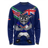 New Zealand Warriors Long Sleeve T-shirt Custom For Die Hard Fan Australia Flag Scratch Style