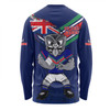 New Zealand Warriors Long Sleeve T-shirt Custom For Die Hard Fan Australia Flag Scratch Style