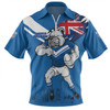 Canterbury-Bankstown Bulldogs Zip Polo Shirt Custom For Die Hard Fan Australia Flag Scratch Style