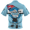 Cronulla-Sutherland Sharks Zip Polo Shirt Custom For Die Hard Fan Australia Flag Scratch Style