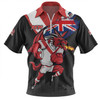 St. George Illawarra Dragons Zip Polo Shirt Custom For Die Hard Fan Australia Flag Scratch Style