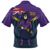 Melbourne Storm Zip Polo Shirt Custom For Die Hard Fan Australia Flag Scratch Style