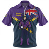 Melbourne Storm Zip Polo Shirt Custom For Die Hard Fan Australia Flag Scratch Style