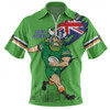 Canberra Raiders Zip Polo Shirt Custom For Die Hard Fan Australia Flag Scratch Style