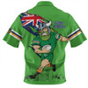 Canberra Raiders Zip Polo Shirt Custom For Die Hard Fan Australia Flag Scratch Style