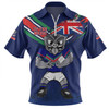 New Zealand Warriors Zip Polo Shirt Custom For Die Hard Fan Australia Flag Scratch Style