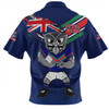 New Zealand Warriors Zip Polo Shirt Custom For Die Hard Fan Australia Flag Scratch Style