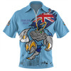 New South Wales Blues Zip Polo Shirt Custom For Die Hard Fan Australia Flag Scratch Style