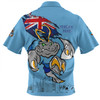 New South Wales Blues Zip Polo Shirt Custom For Die Hard Fan Australia Flag Scratch Style