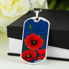 Custom Australia Anzac Day Dog Tag Poppy Flower