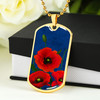 Custom Australia Anzac Day Dog Tag Poppy Flower