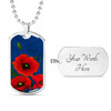 Custom Australia Anzac Day Dog Tag Poppy Flower