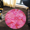 Custom Australia Round Rug Aboriginal Dot Painting Pink