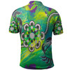 Australia Polo Shirt Aboriginal Dot Painting Green