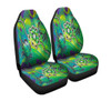 Custom Australia Car Seat Covers Aboriginal Dot Painting Green