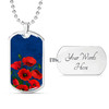 Custom Australia Anzac Day Dog Tag Poppy Flower Ver 2