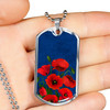 Custom Australia Anzac Day Dog Tag Poppy Flower Ver 2