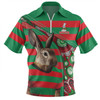 South Sydney Rabbitohs Zip Polo Shirt Custom Team Of Us Die Hard Fan Supporters Aboriginal Inspired