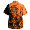 Australia Hawaiian Shirt Aboriginal Style Of Background Blue (Grey,Orange)