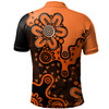 Australia Polo Shirt Aboriginal Style Of Background Blue (Grey,Orange)